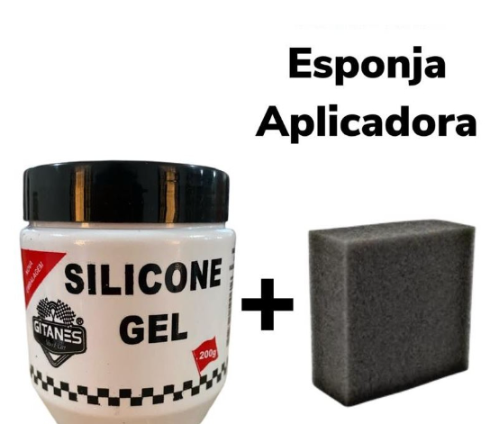 Silicone Gel Automotivo 200g Gitanes + Esponja aplicadora GRATIS